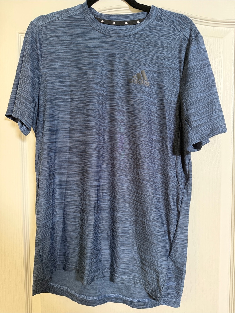 adidas Men's Heathered Navy Blue Short Sleeve Training Tee